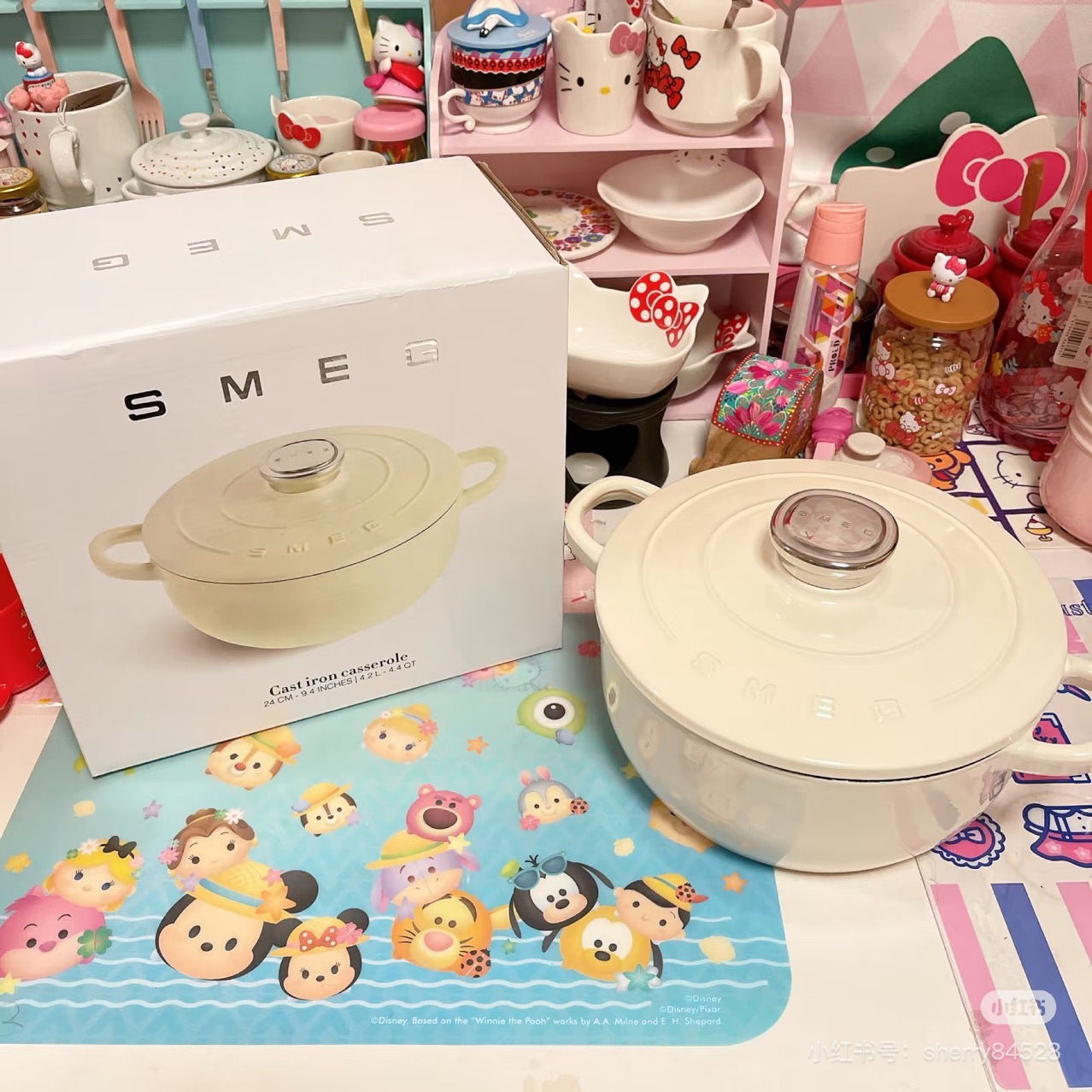 Импортная эмальированная кастрюля Smeg 24см, чугунная, утолщенная, для супа