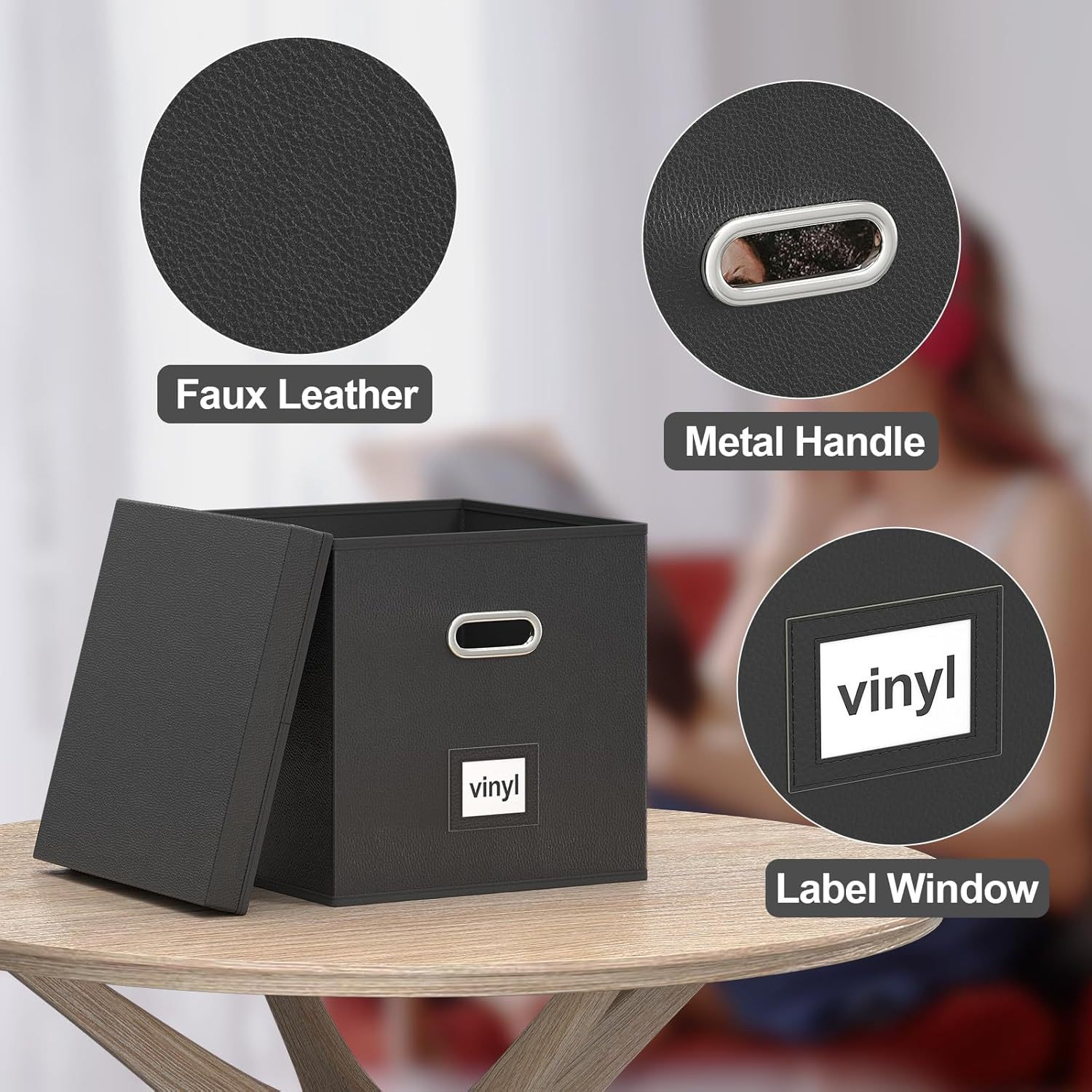 Fireproof Waterproof Foldable LP Storage Box Single Record Album CD Passport Certificate Flame Resistant Storage Box with Lid