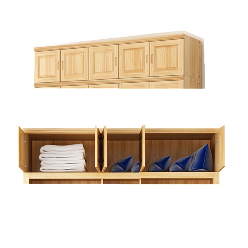 Top Cabinet with Two Doors, Three Doors, Four Doors, Five Doors, Top Box, Solid Wood, Pine Wood, Wall Cabinet, All Solid Wood, Simple Modern Household Storage Cabinet
