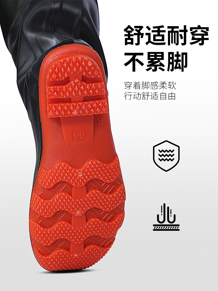 Yu Duoduo Half-Length Waders Manufacturer Direct Sales Rain Pants Waterproof Clothing Men's Waders Leather Fork Thickeneded Fish Fishing Pants