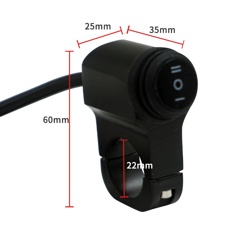Motorcycle Aluminum Alloy Modified Switch Headlight Spotlight Double Flash Steering Waterproof One in Two Out Switch Three Lines Universal
