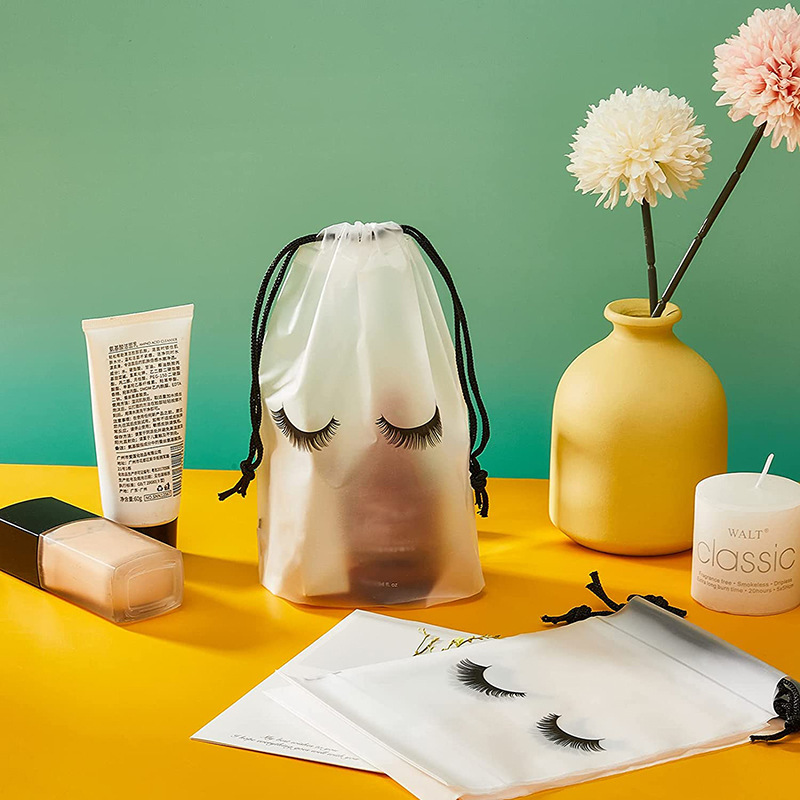 EVA frosted pink eyelash string bag bag small cosmetic storage bag printing storage bag wholesale