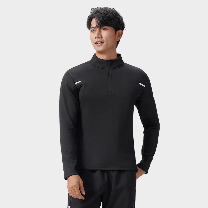 Spring and Autumn New half zipper sports long-sleeved T-shirt men's sweater shooting clothes fitness outdoor top running quick-drying clothes