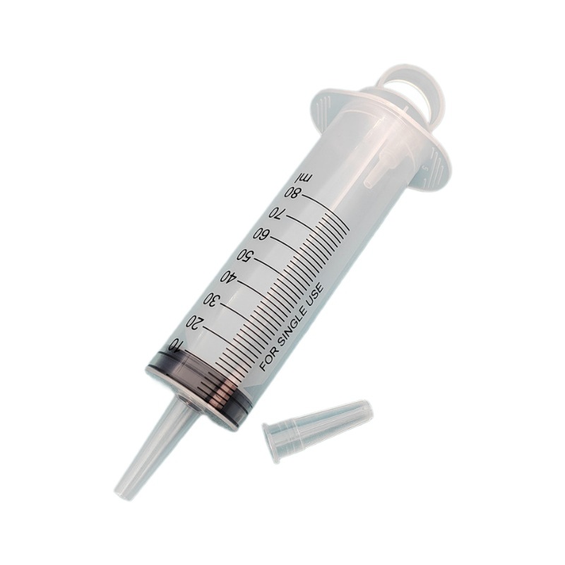 80ml Large-Capacity Plastic Syringe Syringe Flushing Enema Syringe Dispensing Liquid Water Absorption and Oil Extraction Medical