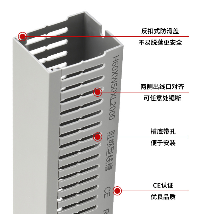 PVC trunking surface-mounted plastic Industrial Insulation flame retardant distribution box electric cabinet wire duct wire duct fine tooth wiring duct