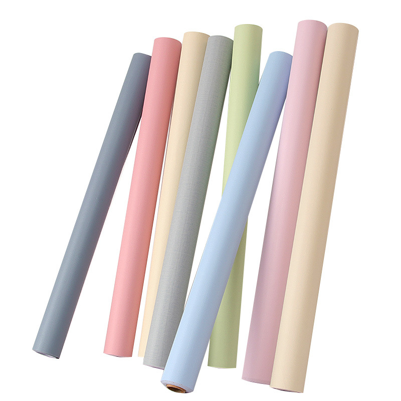 Wholesale Eco-Friendly Self-Adhesive Wallpaper for Home Bedroom Waterproof and Moisture-Proof Dormitory Renovation Solid Color Background Wall Stickers Thickened Wallpaper