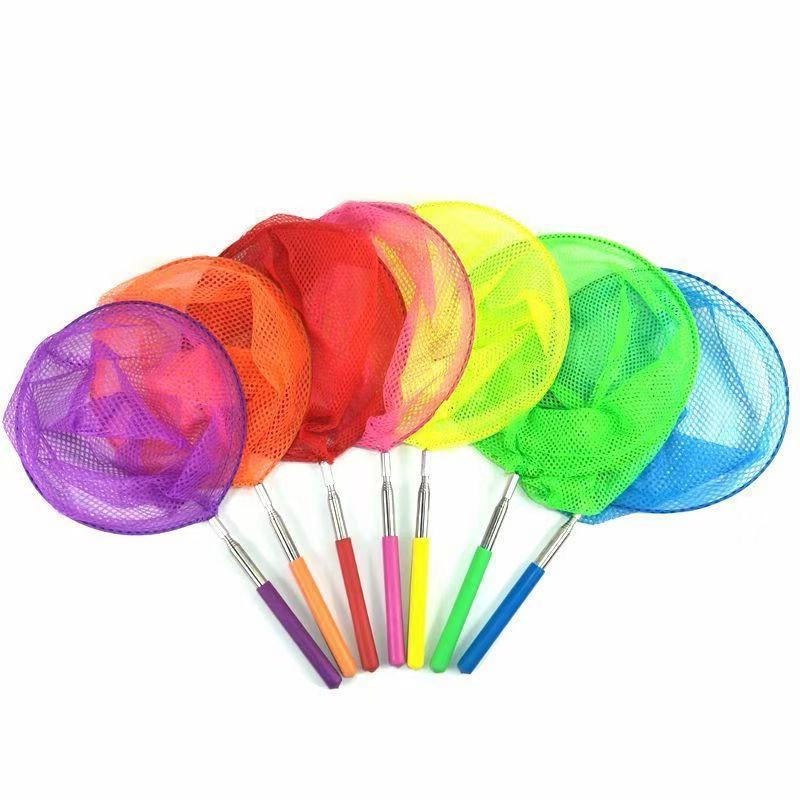 Stainless steel children's net telescopic fishing net insect fishing net small copy net bucket outdoor toys wholesale