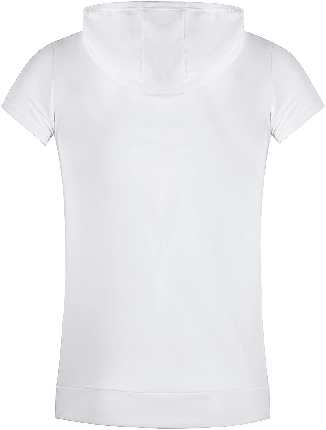 Summer New Cross-border Men's Short-sleeved Solid Color Casual Hooded Men's T-shirt Solid Color Small Twill Zipper T-shirt