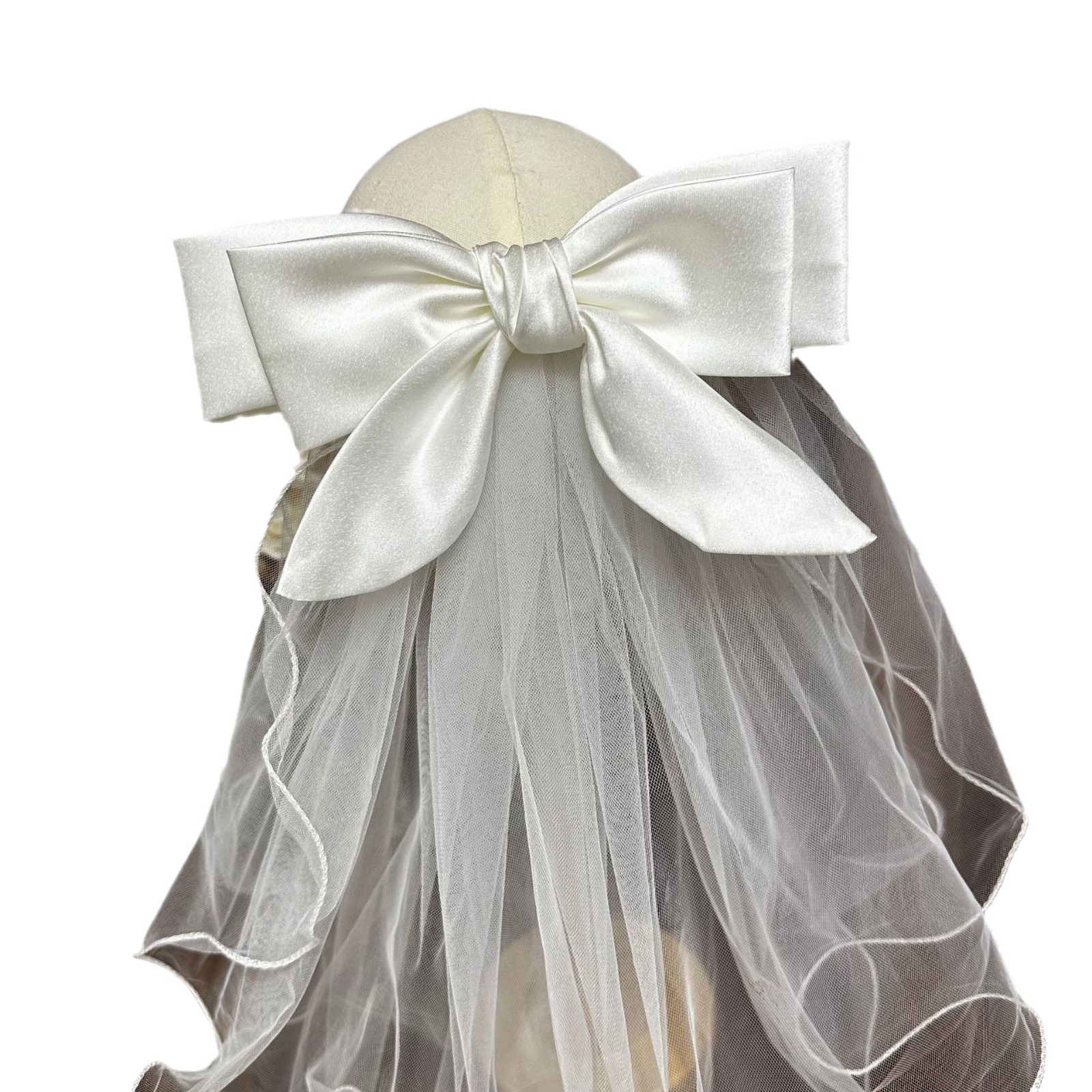 Hair Bride Super Fairy Short Small Veil Bride Wedding Photo Certificate Registration Bow Poncho Veil Headwear
