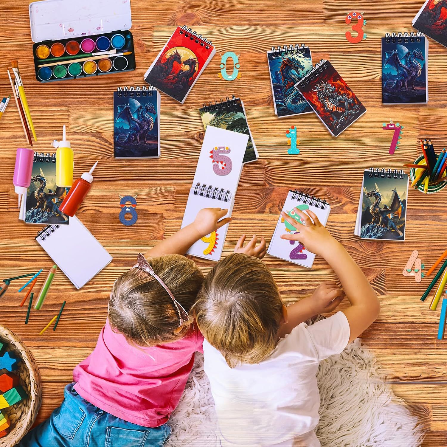 Various Styles of Mini Coil Notebooks, Western Dragon Coil Notebooks, Mythical Dragon Spiral Notebooks