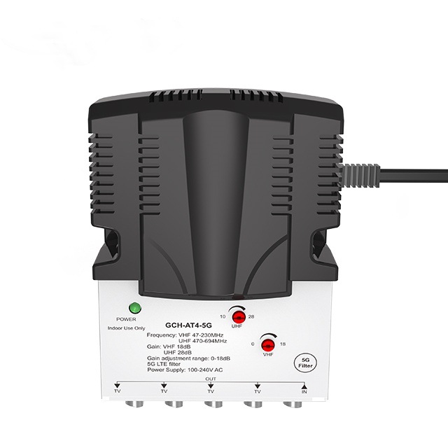 1In4Out Ports 5g Lte Filiter Vhf Uhf Gain28Db Catv Ampligier