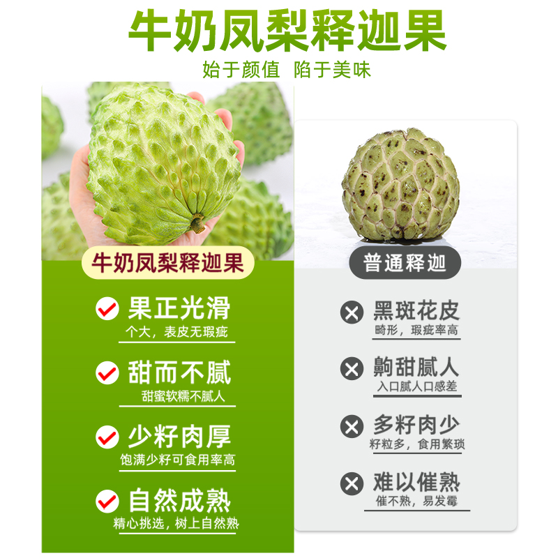 Fresh Sakyamuni Fruit 2.5kg Large Eye Pineapple Milk Buddha Head Fruit Ringo Moni Fruit Seasonal Fruit Sf Express