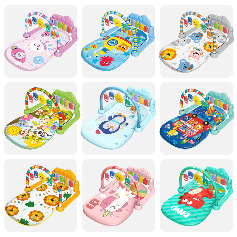 Cross-Border Hot-Selling Baby Fitness Stand Toy Newborn 0-12 Months Music Pedal Baby Piano Game Mat