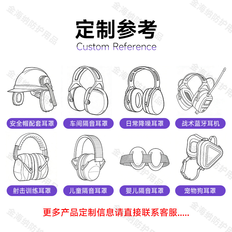 Customized Industrial Noise Reduction Earmuffs, Soundproof and Anti-Noise, for Construction Sites, Studying, Sleeping, Silent Headphones, Oem Processing