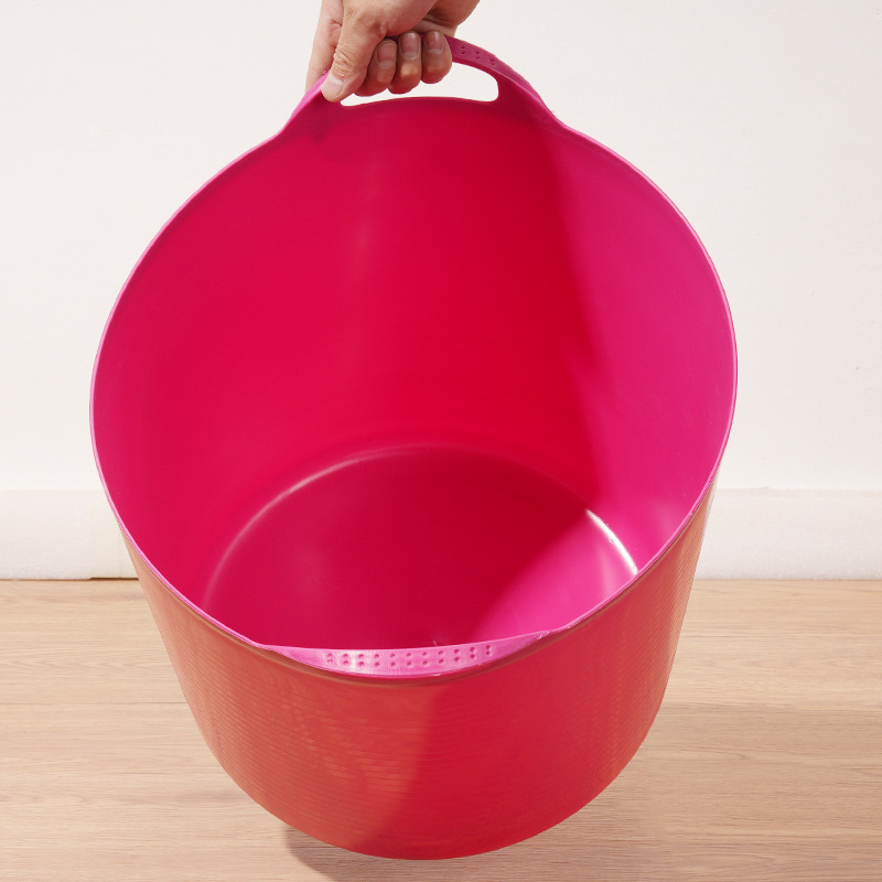 Plastic Dirty Clothes Basket Large Household Clothing Storage Bucket Laundry Bucket Portable Laundry Basket Bath Bucket Can Be Printed