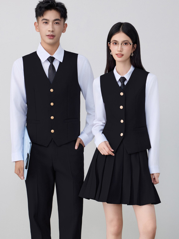 Gray Vest Dress Women's Formal Wear 2025 New Spring & Fall School Uniform Preppy Style Jk Uniform Men's and Women's Vest Suit