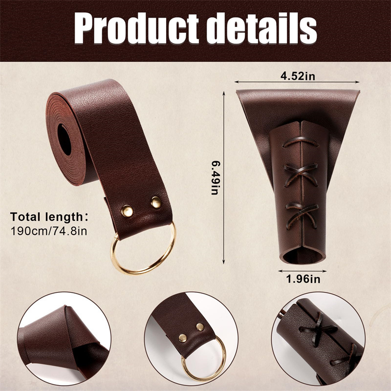 LARP weapon suit waist sword leather case Medieval Knight belt leather case suitable for cosplay Knight clothing accessories