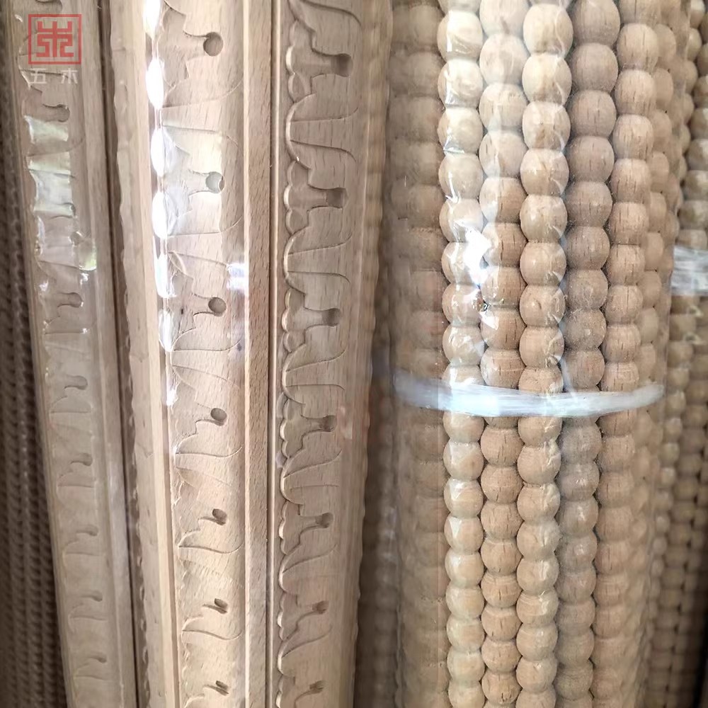Dongyang wood carving solid wood decorative line furniture ceiling cabinet door side bar square line gourd line horse floss line