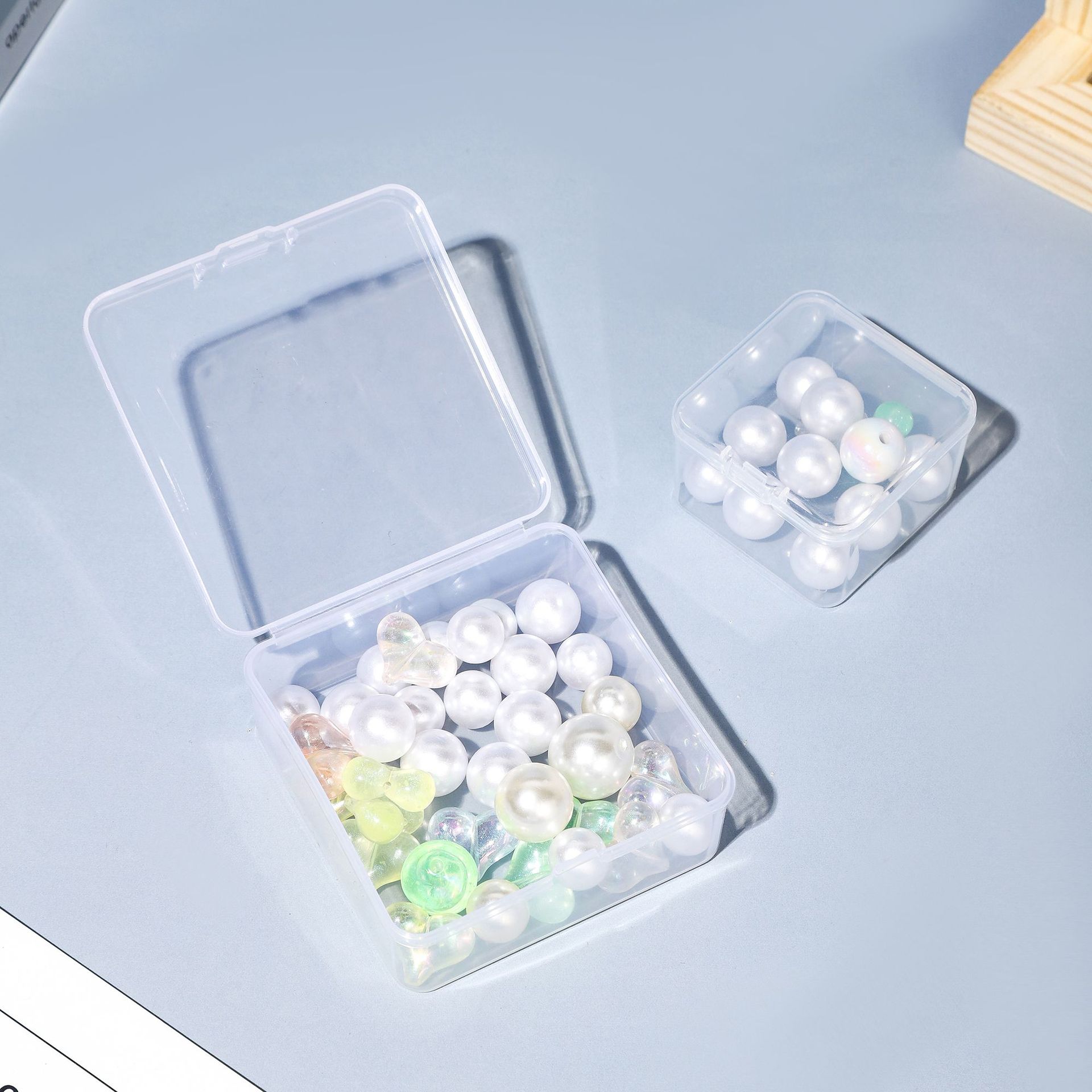Square Transparent Plastic Small Square Box Earplug Box Jewelry Storage Box Spare Parts Box Jewelry Bead Box Fishing Gear Box