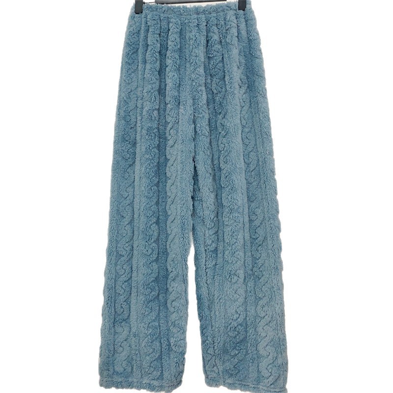 Women's Long Pajama Pants for Autumn and Winter, Coral Fleece, Thickened, Plus-Size, Fairy-Style Warm Flannel Home Pants