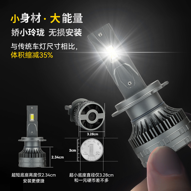 New Copper Tube Car Led Headlight Cross Motorcycle Bulb Modification H4 Car Headlight Super Bright Fog Light High Beam Cannon