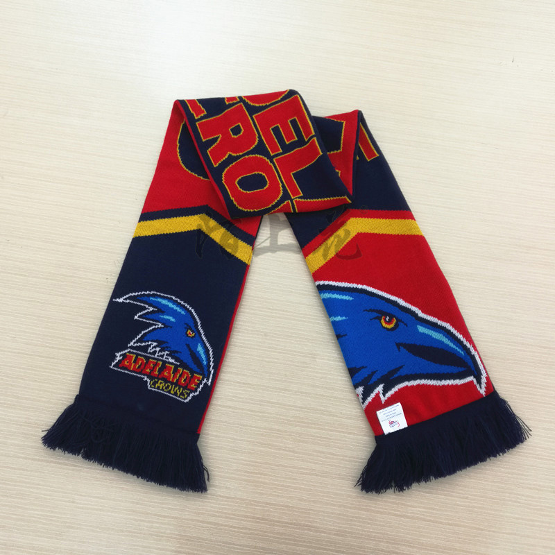 Acrylic Knitted Jacquard Football Scarf Customization Professional Game Promotion Scarf Factory Fan Scarf Customization