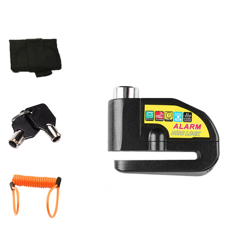 Bicycle Alarm Lock Motorcycle Disc Brake Lock Security Anti-theft Black Red Electric Vehicle Disc Brake Alarm Lock Wholesale
