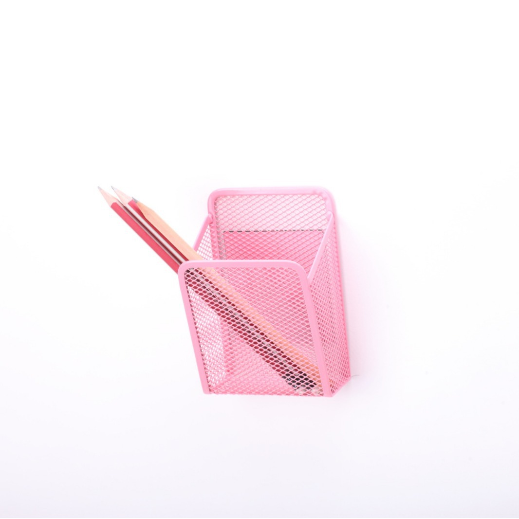 Magnetic pen holder storage box metal office supplies desktop stationery storage box with magnetic pen holder wholesale