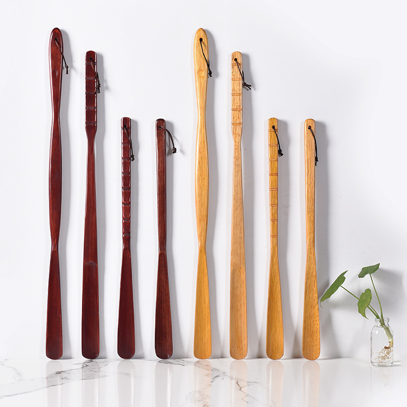 Solid Wood Shoe Puller Long Handle Household Non-bending Shoe Licking Artifact Shoe Pulling Shoe Pulling Portable Shoe Pulling Wholesale