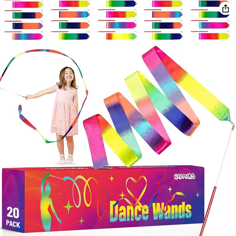 Dance ribbon kindergarten rhythmic gymnastics silk belt color children dance performance props sporting goods ribbon