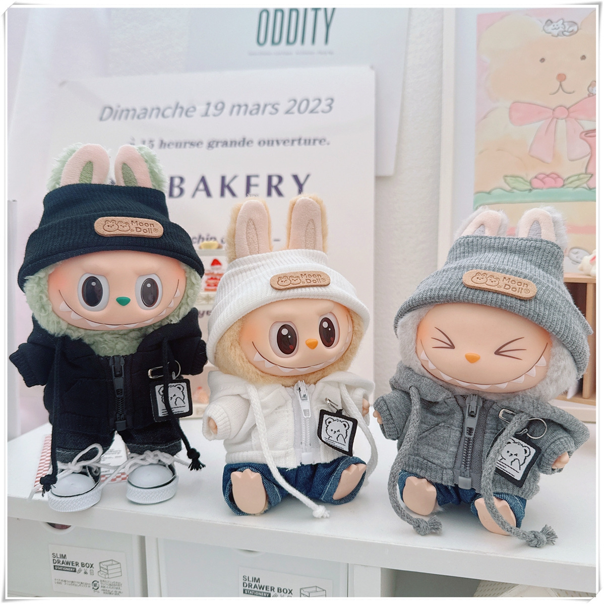 17cm Labubu Labubu Doll Coat 10cm Cotton Doll Lulu Piggy Three-year-old Self-deprecating Bear Casual Coat