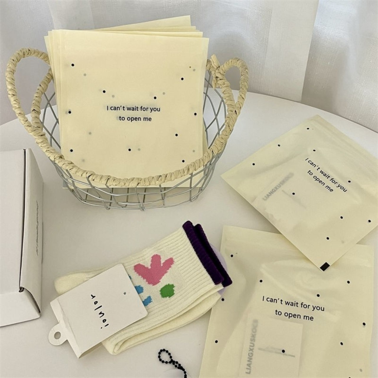 Ins-Style High-Appearance Cream Polka Dot Self-Sealing Bag, Thickened Eco-Friendly Food Sealing Bag, Underwear and Socks Packaging Bag