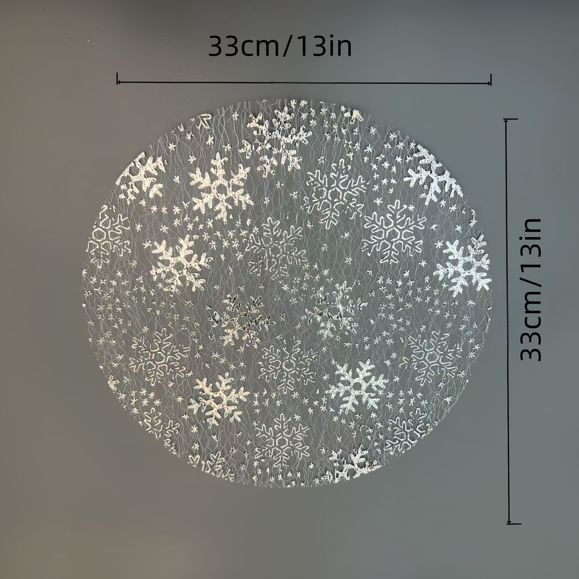 跨境银色雪花烫金餐垫一次性圆型设计适合生日派对节庆、