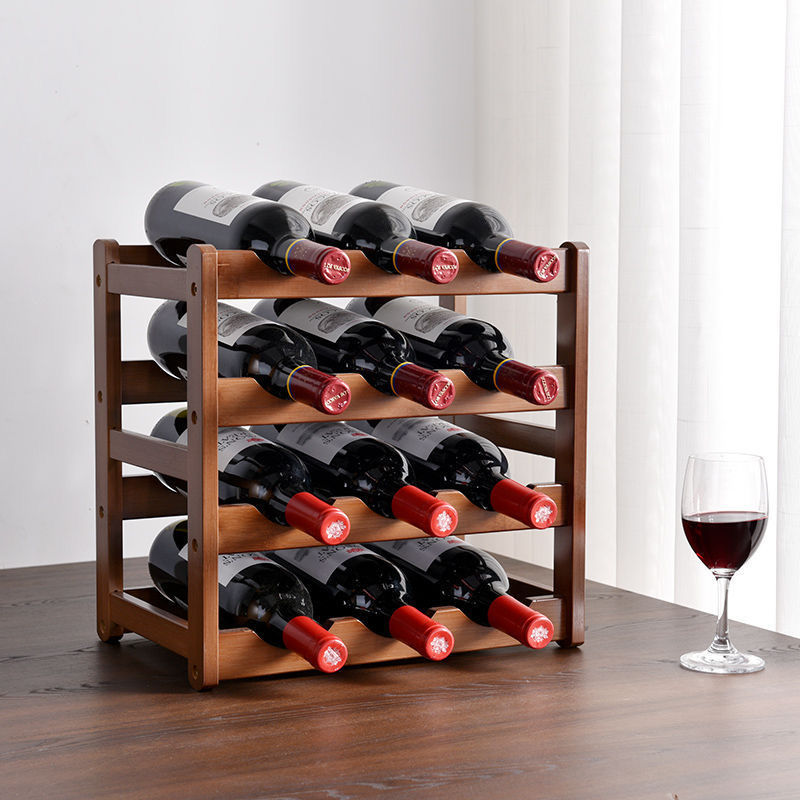 Bamboo Red Wine Shelf Desktop Household Wine Holder Multi-layer Bracket Display Rack Bamboo Multi-bottle Wine Cabinet Decoration Display Cabinet