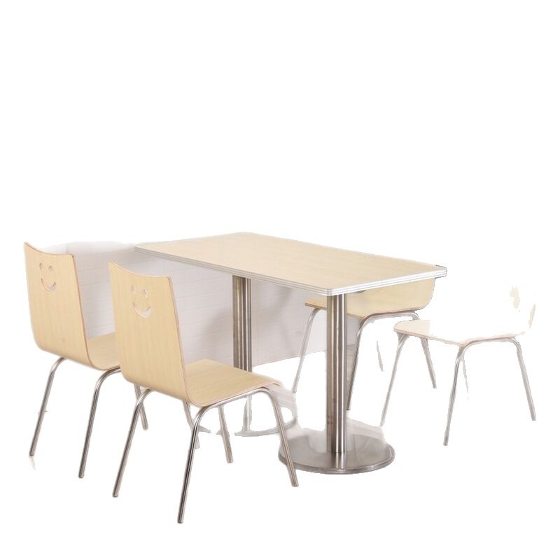 Hamburg Restaurant Dining Table, Snack Fast Food Restaurant Table and Chairs, Milk Tea Shop Staff Canteen Dining Table and Chairs