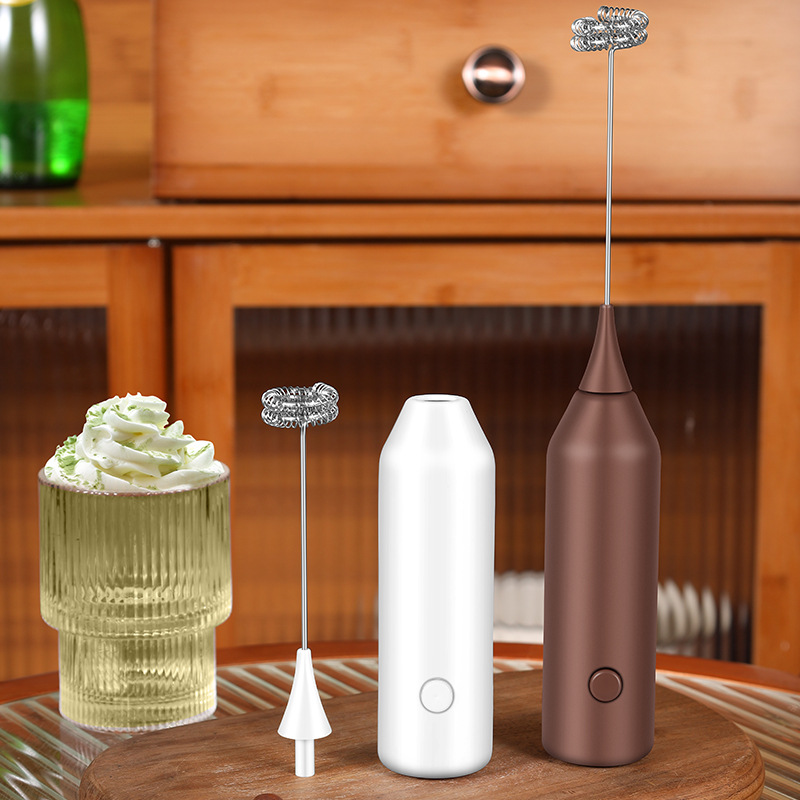 Cross-Border Milk Frother New Handheld Electric Abs Printable Logo Coffee Frother Machine Small Electric Milk Frother