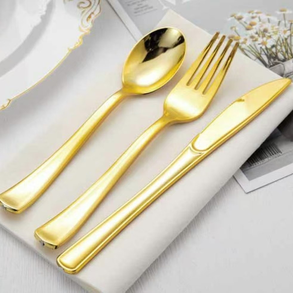 Imitation Metal Knife, Fork and Spoon Tableware Hotel Western Tableware Steak Knife, Fork and Spoon Simple Gift Tableware suit