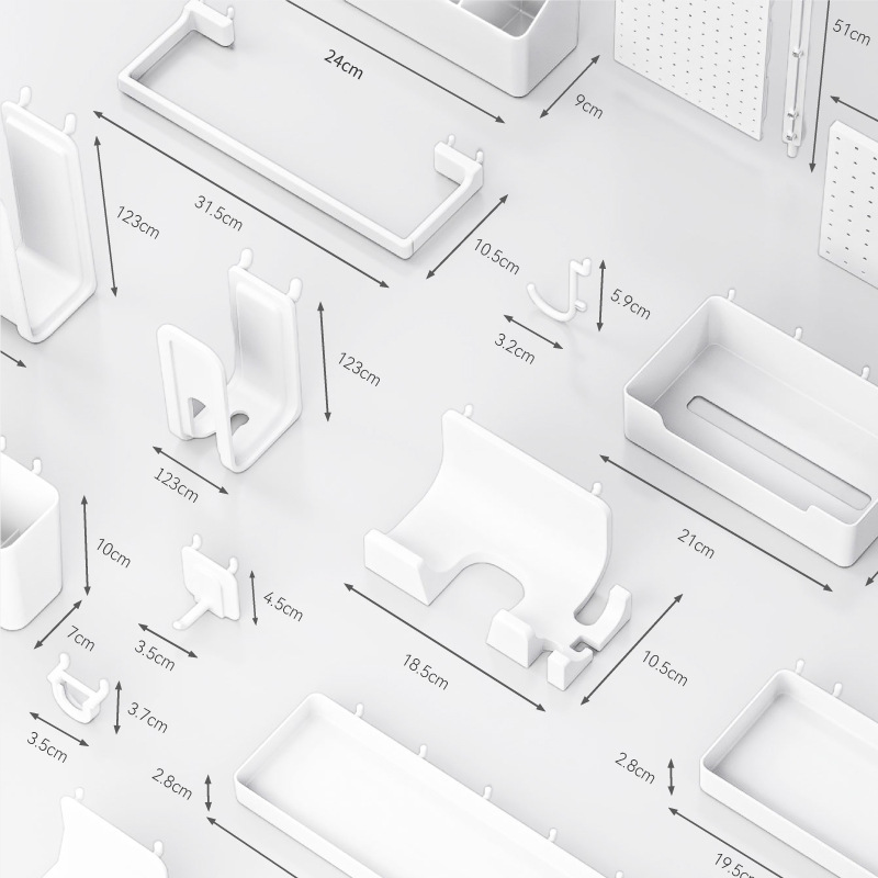 Hole Board Accessories Kitchen Wall Hanging Board Punch-Free Small Hook Round Hole Desktop Desk Wall Storage Rack
