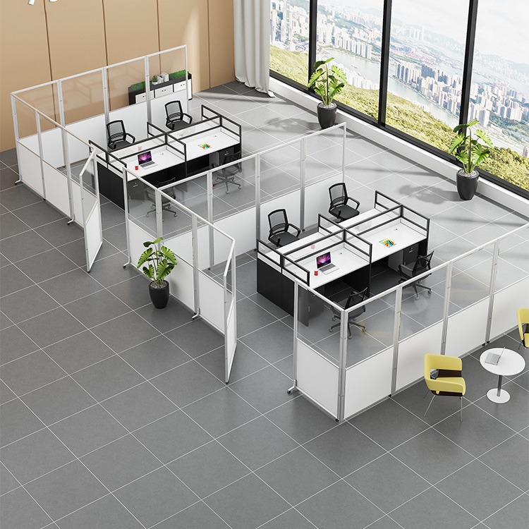 Office Movable Folding Screen Transparent Acrylic Office Partition Wall Screen Company Factory Workshop Baffle
