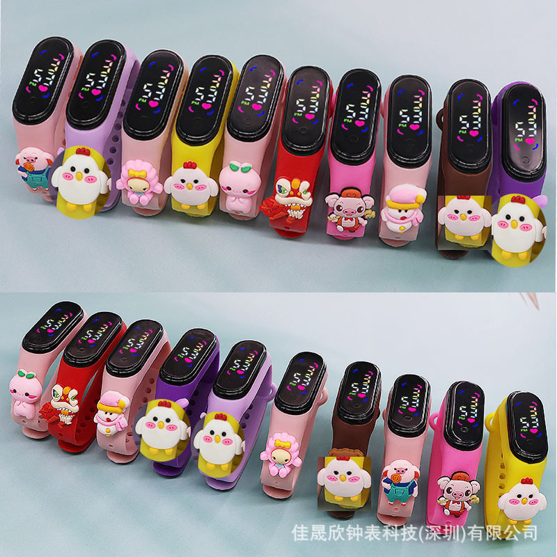 Мультяшные милые мини аниме светодиодные фонарные часы детские водонепроницаемые электронные часы для активного отдыха