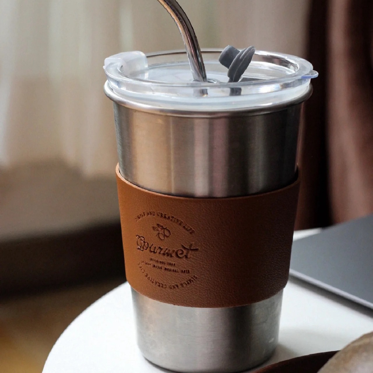 Кружка для пива в индустриальном стиле из нержавеющей стали 304, устойчивая к падениям, простая кружка для чая, удобная кружка для кофе с трубочкой