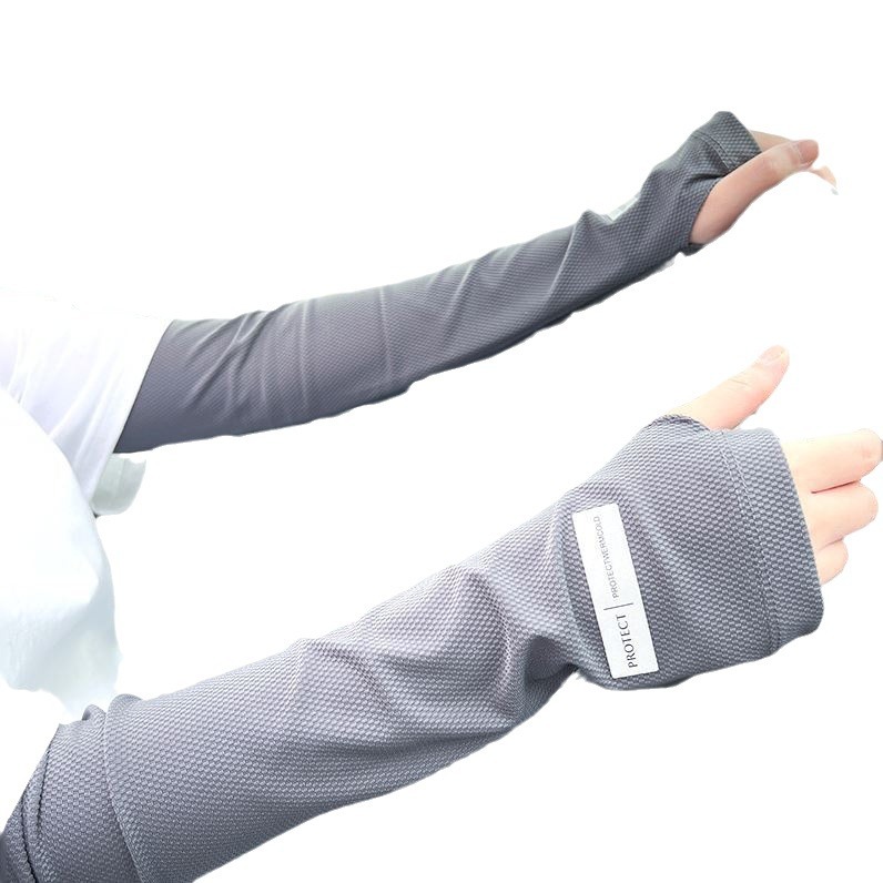 Summer Driving Outdoor Sunscreen Ultraviolet Thin Ice Silk Loose plus size Hand Sleeve Arm Protection Gloves for Men and Women