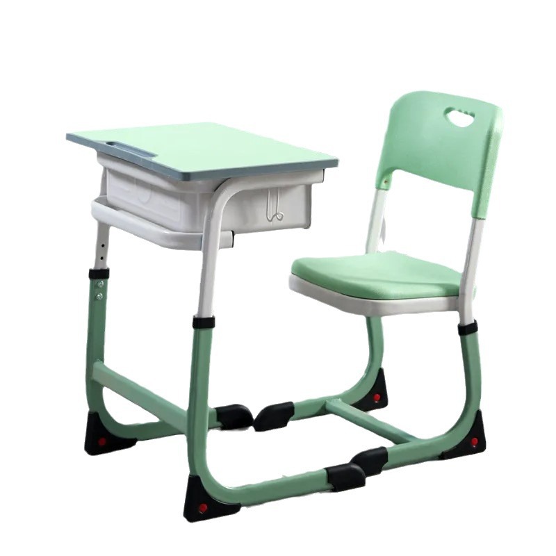 School Desks and Chairs for Primary and Secondary School Students, Children's Study Desks, Writing Desks, Single Desks and Chairs That Can Be Lifted