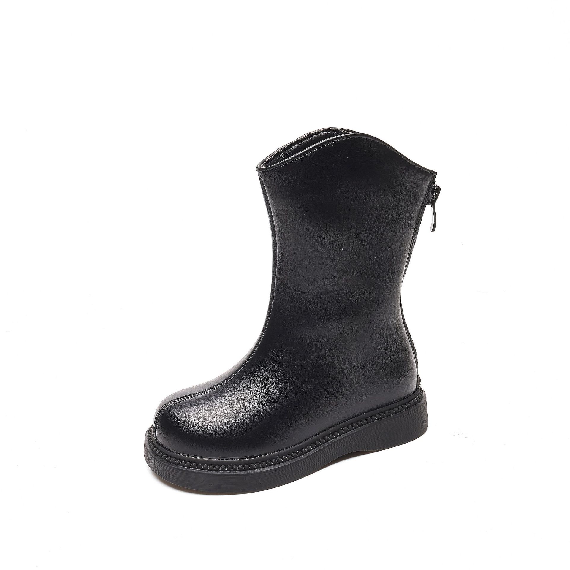 Little Bear 2025 New Autumn and Winter Girls' Boots with Plush Lining, Toddler Cotton Shoes, Baby Girls' High-Top Shoes