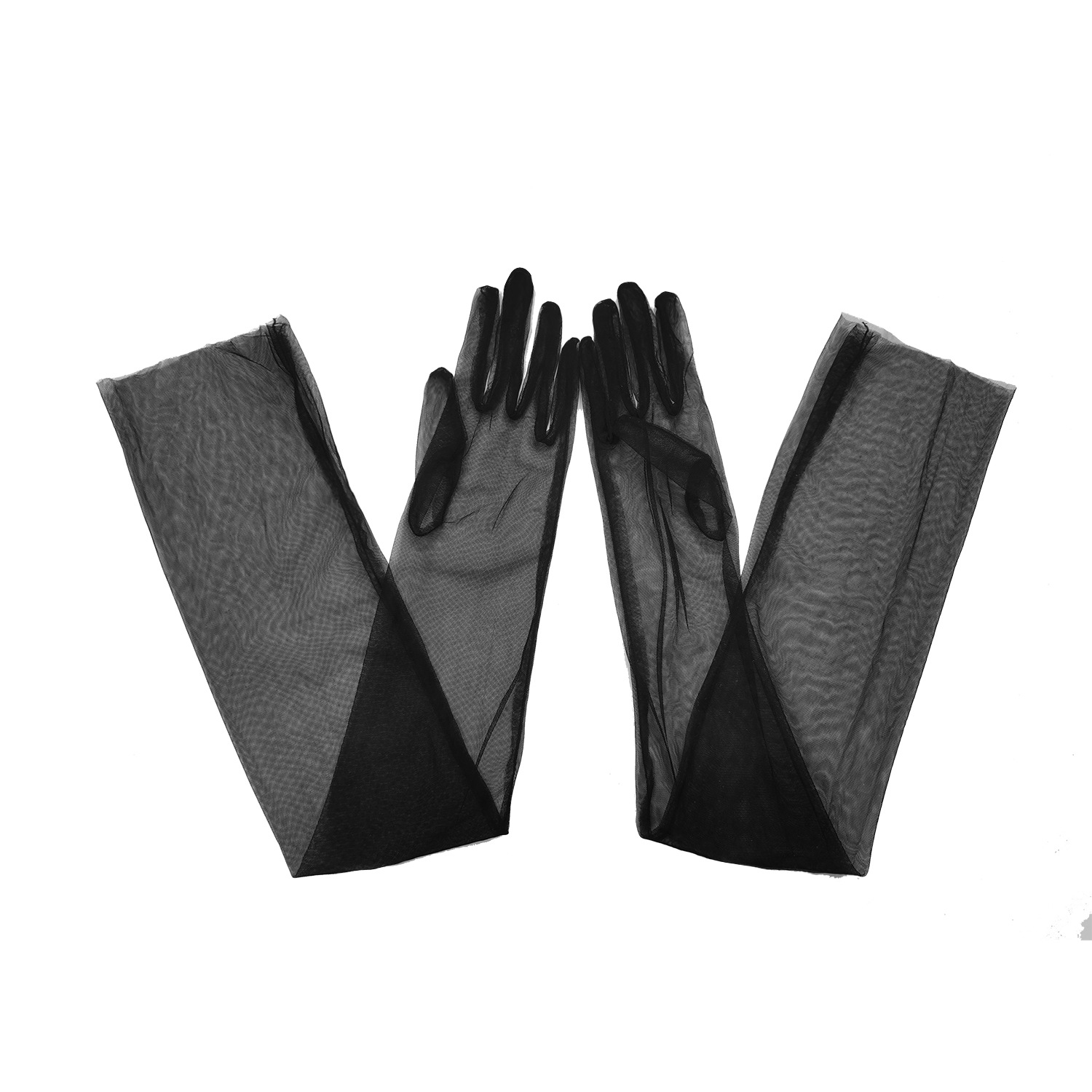 Cross-border Bridal Gloves Long Mesh Wedding Dress European and American Halloween Wedding Accessories Black Lace Sleeve Women