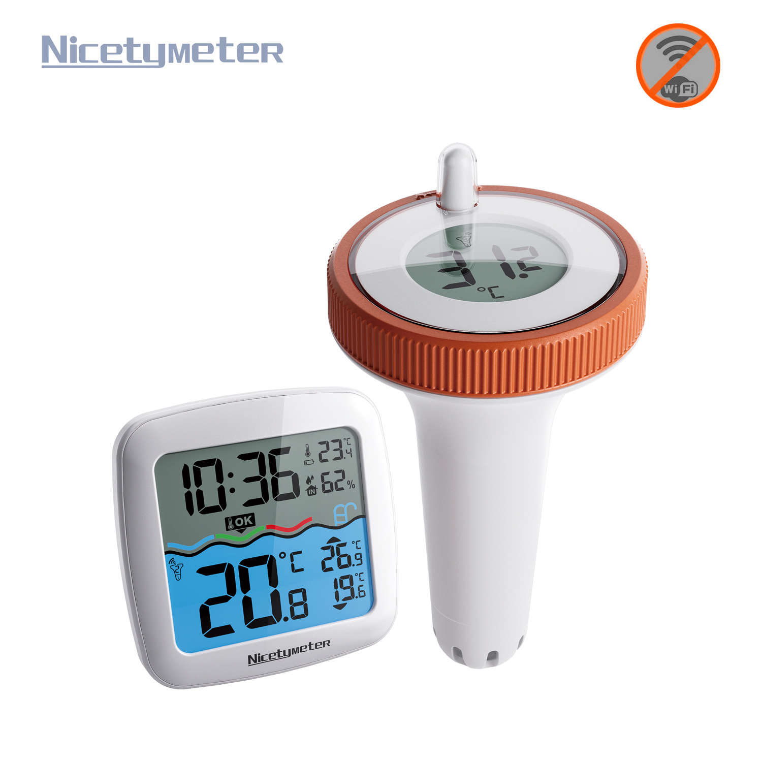 Wireless pool thermometer | HD display floating water design multi-scene real-time monitoring of water temperature