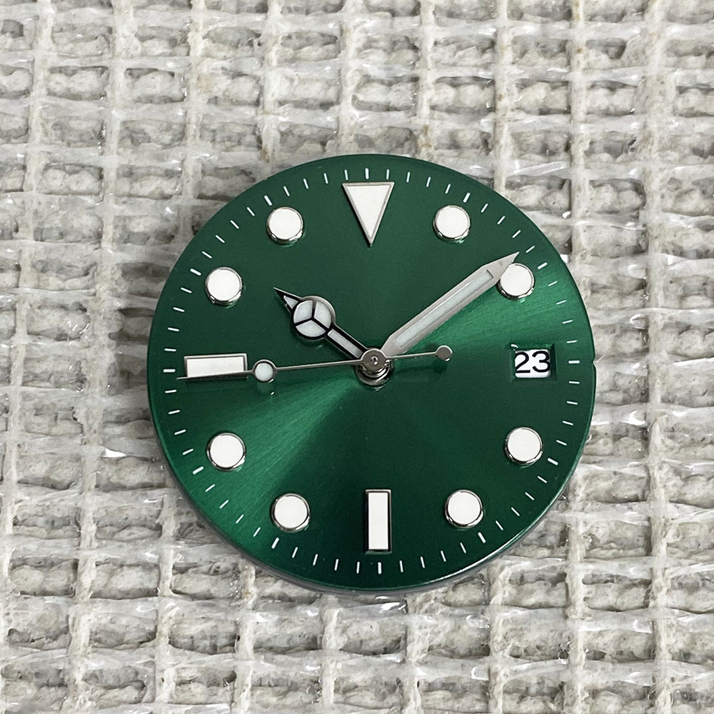 29mm Markless Dial Pattern Blue-Green Luminous Suitable for Nh36/Nh35 Movement Watch Modification Accessories
