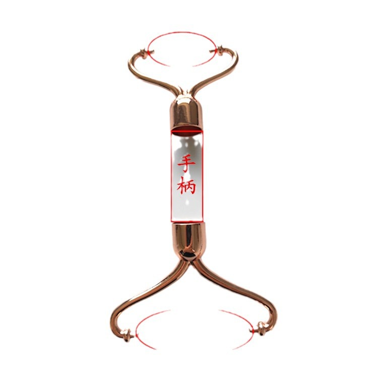 Jade Roller Massager Stand Crystal Face Slimming Device Pink Crystal Zinc Alloy Roller Shaping Beauty Instrument