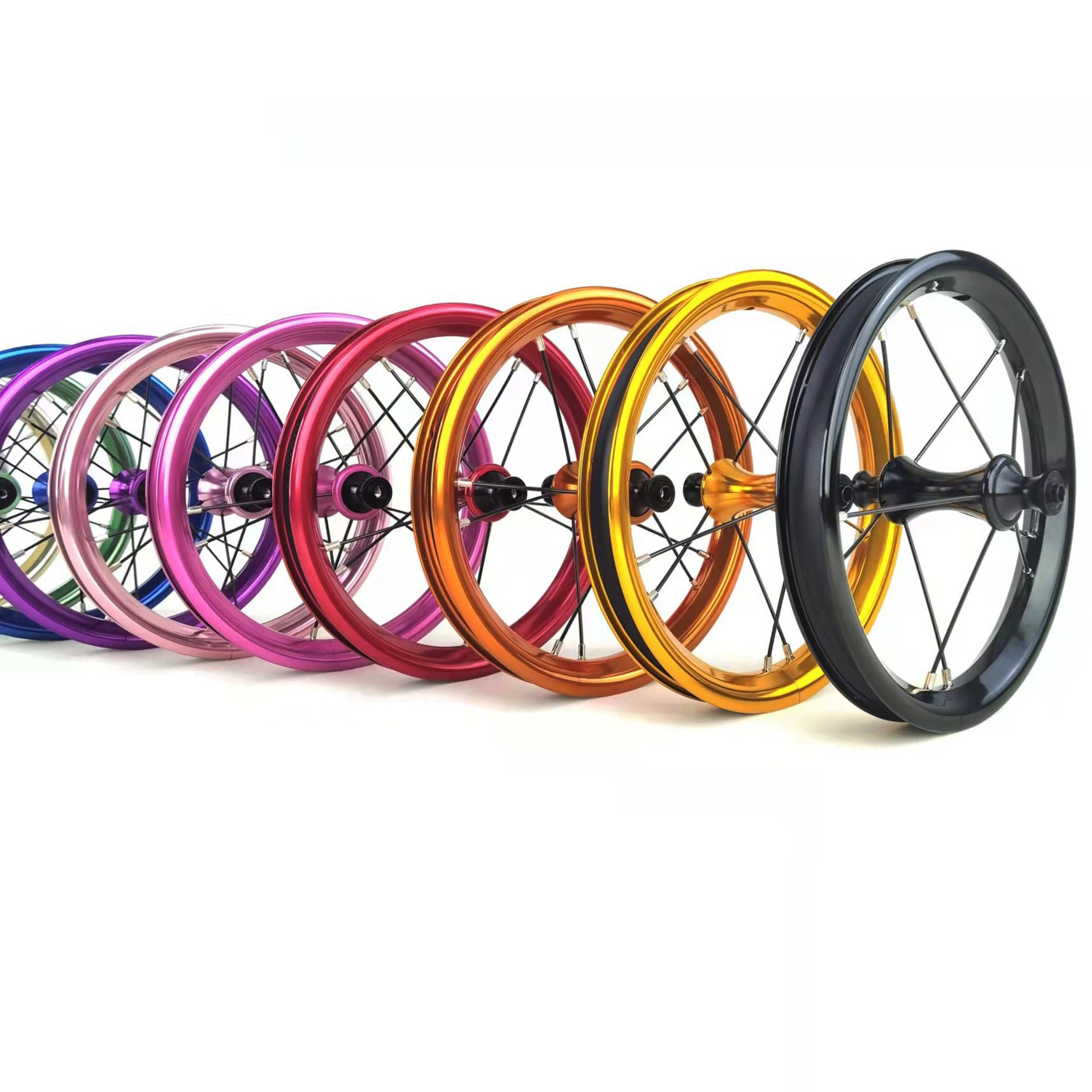 12-inch aluminum alloy children's balance scooter modified double-layer wheel hub