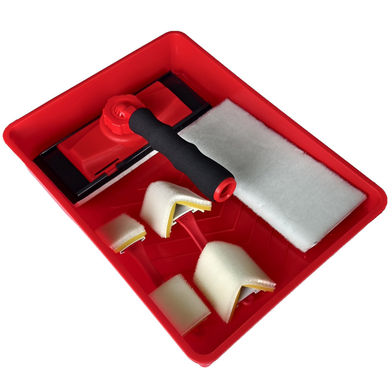 Набор кистей с вращающейся ручкой 9 дюймов, комплектующий поддон для краски + угловая кисть, каждая кисть идет с 1 запасной частью